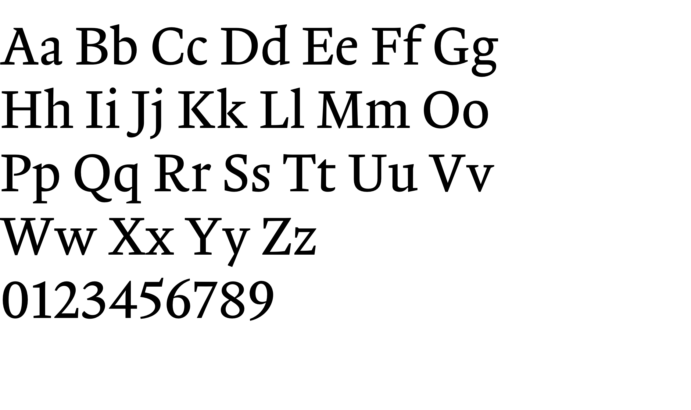 font specimen